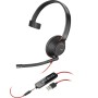 HP Poly Blackwire 5210 Auricolare Cablato A Padiglione Musica e Chiamate USB tipo A Nero (80R98AA)