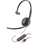POLY Blackwire 3210 Auricolare Cablato A Padiglione Ufficio USB tipo A Nero (80S01A6)