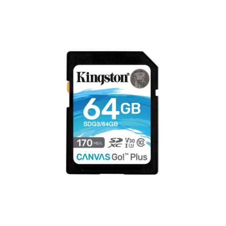 Kingston Technology Canvas Go! Plus memoria flash 64 GB SD UHS-I Classe 10 (SDG3/64GB)