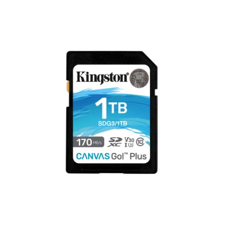 Kingston Technology Scheda SDXC Canvas Go Plus 170R C10 UHS-I U3 V30 da 1TB (SDG3/1TB)
