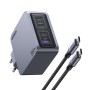 Ugreen Nexode Pro 160W GaN Charger with USB-C Cable Universale Nero, Grigio AC Ricarica rapida Interno (25877)