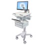 Ergotron StyleView Alluminio, Grigio, Bianco Pannello piatto Carrello multimediale (SV43-1240-0)