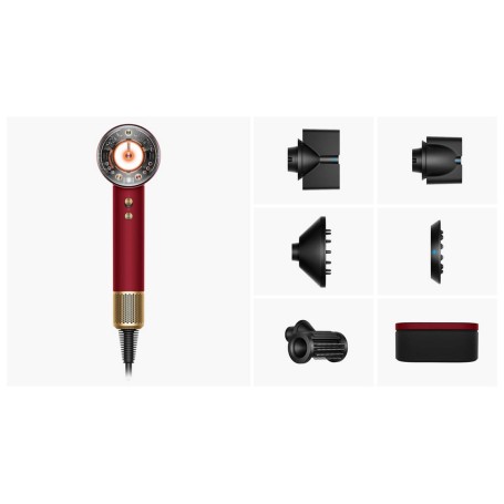 Dyson Supersonic Nural Straight + Wavy asciuga capelli 1600 W Oro, Rosso (493117-01)