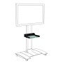 ITB ER600014 accessorio per carrello multimediale Nero, Trasparente Vetro Mensola regolabile (ER600014)