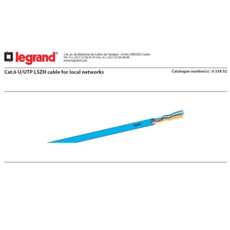BOBINA RETE UTP CAT6 LSZH DCA 305MT LEGRAND (LG-033852)
