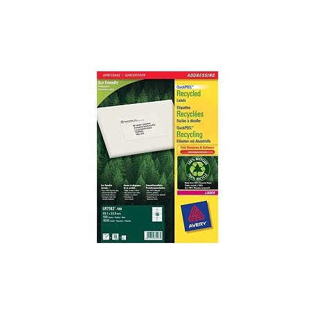 Avery QuickPEEL etichetta autoadesiva Bianco 1600 pz (LR7162-100)