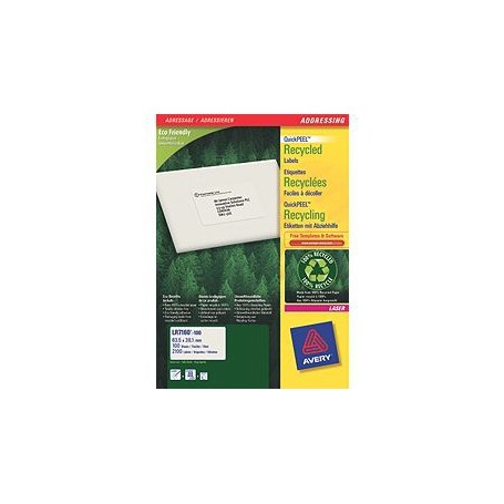 Avery QuickPEEL etichetta autoadesiva Bianco 2100 pz (LR7160-100)
