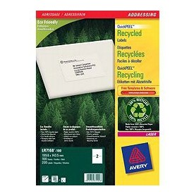 Avery QuickPEEL etichetta autoadesiva Bianco 200 pz (LR7168-100)