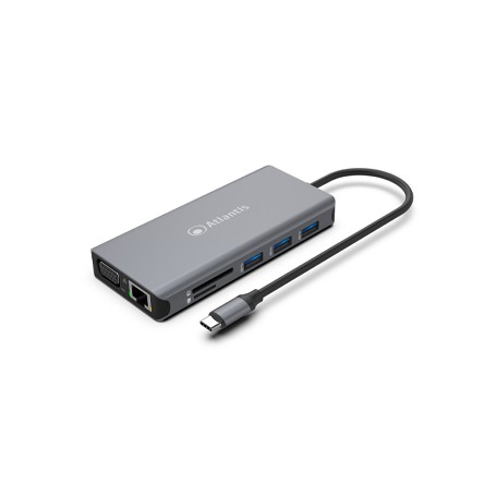 Atlantis Land A04-TC_DK46 replicatore di porte e docking station per laptop Cablato USB 3.2 Gen 1 (3.1 Gen 1) Type-C Grigio