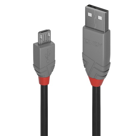 Lindy 36734 cavo USB 3 m USB 2.0 USB A Micro-USB B Nero, Grigio (36734)