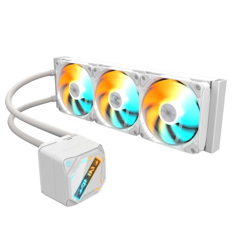 GIGABYTE GAMING 360 ICE Raffreddamento Liquido per CPU - 3x120 mm Ventole ARGB, Meccanismo di bloccaggio a scorrimento, DAISY-CH (28400-GM36I-2CWR)