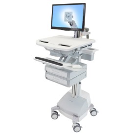 Ergotron StyleView Alluminio, Grigio, Bianco Pannello piatto Carrello multimediale (SV44-1221-2)