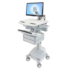 Ergotron StyleView Alluminio, Grigio, Bianco Pannello piatto Carrello multimediale (SV44-1241-2)