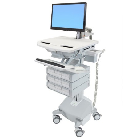 Ergotron StyleView Alluminio, Grigio, Bianco Pannello piatto Carrello multimediale (SV44-1292-2)