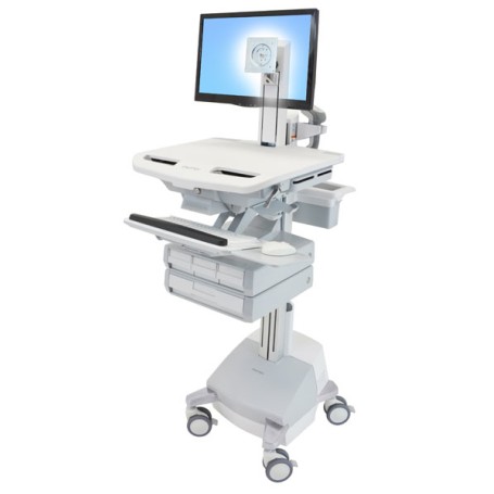 Ergotron StyleView Alluminio, Grigio, Bianco Pannello piatto Carrello multimediale (SV44-1341-2)