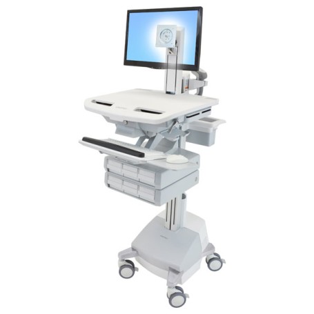 Ergotron StyleView Alluminio, Grigio, Bianco Pannello piatto Carrello multimediale (SV44-1361-2)