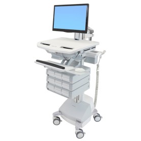 Ergotron StyleView Alluminio, Grigio, Bianco Pannello piatto Carrello multimediale (SV44-1391-2)
