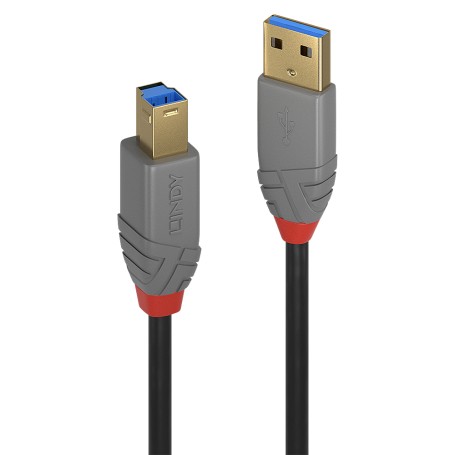 Lindy 36743 cavo USB 3 m USB 3.2 Gen 1 (3.1 Gen 1) USB A USB B Nero, Grigio (36743)