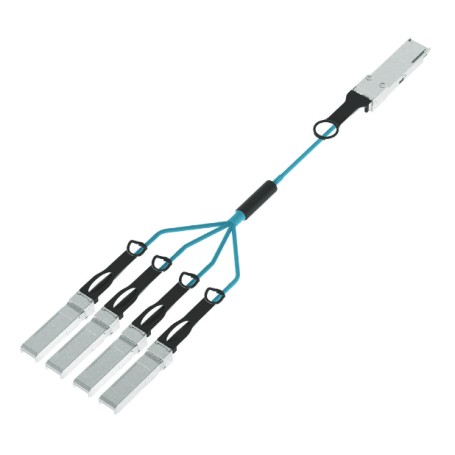 Panduit AX83NQPSPAQM003 cavo InfiniBand e in fibra ottica 3 m QSFP+ 4x SFP+ AOC Colore acqua