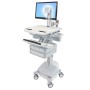 Ergotron StyleView Alluminio, Grigio, Bianco Pannello piatto Carrello multimediale (SV44-1341-2)