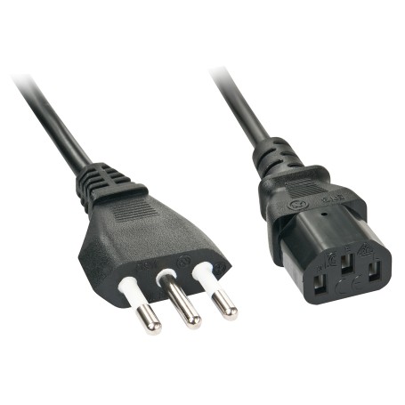Lindy 30414 cavo di alimentazione Nero 3 m CEI 23-16 Accoppiatore C13 (LINDY30414)