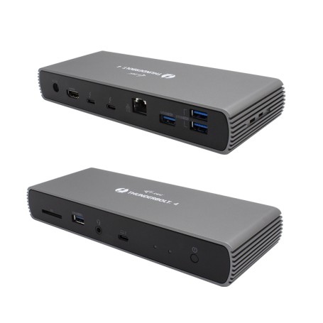 i-tec TB4DUALDOCKPD replicatore di porte e docking station per notebook Cablato Thunderbolt 4 Nero (TB4DUALDOCKPD)