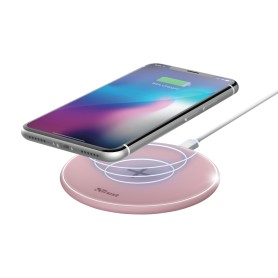 Trust 23866 Caricabatterie per dispositivi mobili Smartphone Rosa AC, USB Carica wireless Ricarica rapida Interno