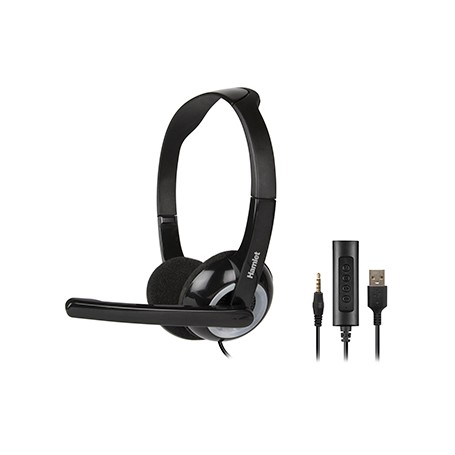 Hamlet HHEADMUS-AJ cuffia e auricolare Cablato A Padiglione Ufficio USB tipo A Nero