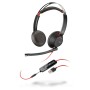 POLY Blackwire 5220 Cuffia Padiglione auricolare Connettore 3.5 mm USB tipo A Nero, Rosso (207576-03)