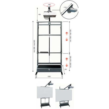 ITB OM36155 carrello e supporto multimediale Grigio Proiettore Trolley multimediale (TCBMFSGAS)