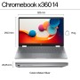 HP Chromebook x360 14b-cd0006nl Intel® N N100 35,6 cm (14") Touch screen HD 4 GB LPDDR5-SDRAM 128 GB eUFS Wi-Fi 6 (802.11ax) Ch (A51T3EA#ABZ)