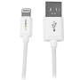 StarTech.com Cavo connettore lightning a 8 pin Apple bianco da 30cm a USB per iPhone / iPod / iPad (USBLT30CMW)