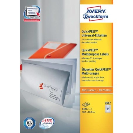 Avery 3667 etichetta per stampante Bianco Etichetta per stampante autoadesiva (3667)
