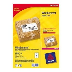 Avery Weatherproof Shipping Labels etichetta autoadesiva Bianco 250 pz (L7992-25)
