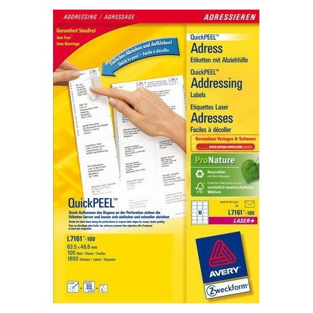 Avery L7161-100 etichetta per corrispondenza Bianco (L7161-100)