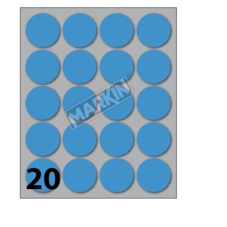 CONF10 BUSTE ETICHETTE 8 BLU DIAM27 (X11008BL)