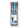 Staedtler Lumocolor 317 WP4 marcatore permanente Nero, Blu, Verde, Rosso 4 pz (317 WP4)