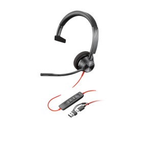 POLY Cuffie Blackwire 3310 certificate per Microsoft Teams + adattatore USB-C/A TAA (760Q7AA)