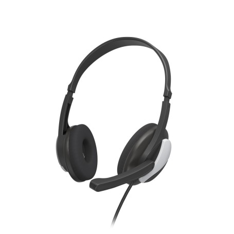 Hama HS-P100 V2 Auricolare Cablato A Padiglione Ufficio Nero, Argento (00139931)
