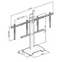 ITB ER600051/3 Supporti a parete per TV 190,5 cm (75") Pavimento Nero, Argento