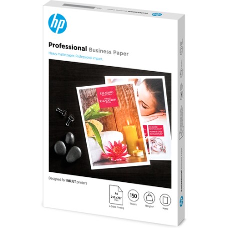HP Carta opaca professionale originale per stampanti a getto d'inchiostro e PageWide: formato A4, 180 g/m² (7MV79A)
