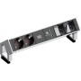 Bachmann DESK 2 prolunghe e multiple 0,2 m 2 presa(e) AC Nero, Acciaio inox (902.429)