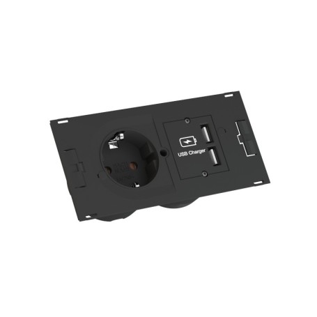 Bachmann DUE prolunghe e multiple 0,2 m 1 presa(e) AC Interno Nero (929.040)