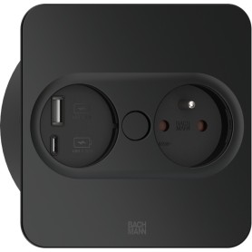 Bachmann 946.107 presa energia Type E + USB A + USB C Acciaio inox (946.207)