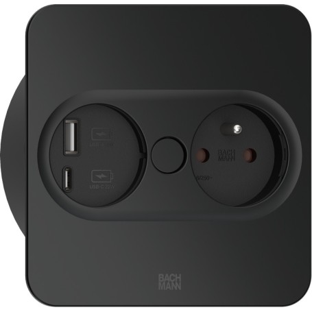 Bachmann 946.107 presa energia Type E + USB A + USB C Acciaio inox (946.207)