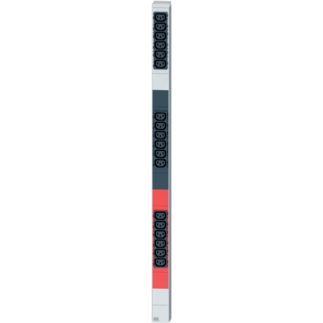 Steckdosenleiste vertikal 18 x C13, 3-phasig, Stecker CEE 16 A rot Hersteller: Bachmann (691785)