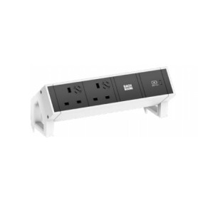 Bachmann DESK 2 prolunghe e multiple 2 presa(e) AC Interno Nero, Bianco (902.945)