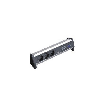 Bachmann DESK 1 prolunghe e multiple 3 presa(e) AC Nero, Grigio (339.1005)