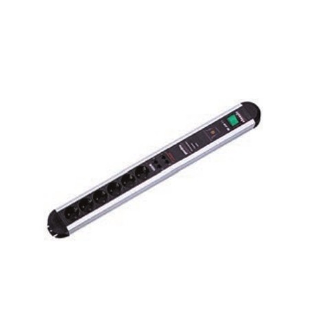 Bachmann PRIMO prolunghe e multiple 1,75 m 6 presa(e) AC Interno Alluminio, Nero (331.074)