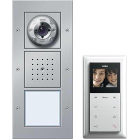 GIRA Video-Türsprechanlage Kabelgebunden Komplett-Set 1 Familienhaus Aluminium (049545)